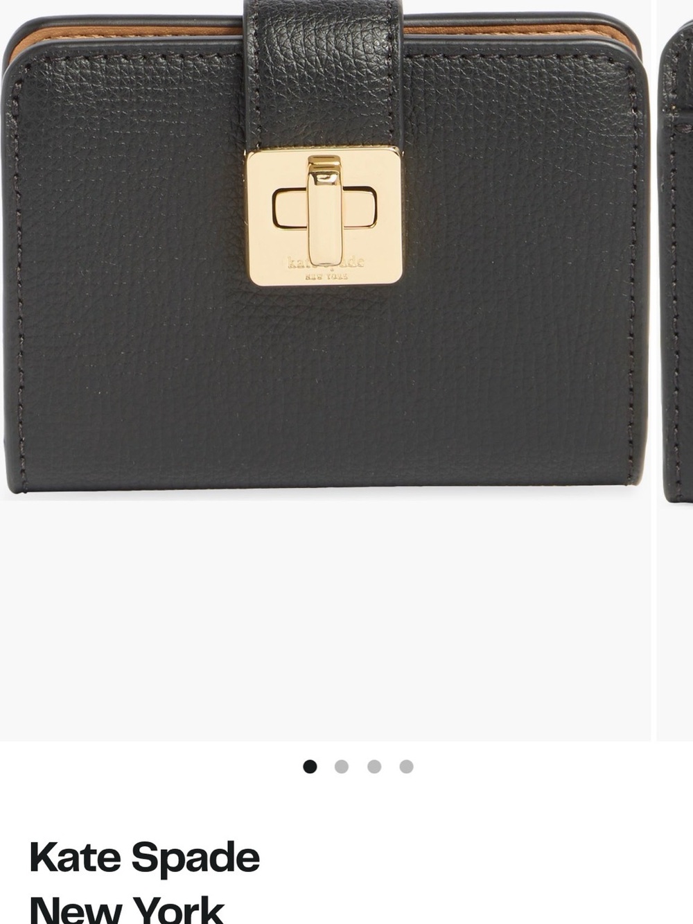 kate spade Black refined Leather phoebe Wallet/card case NWT